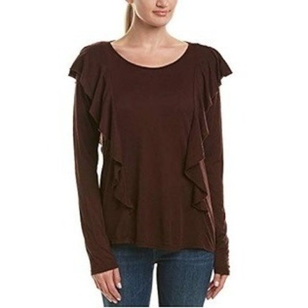 Velvet By Graham &‎ Spencer Top Size XS Xsmall Raylee Ruffled NWT Modal Blend